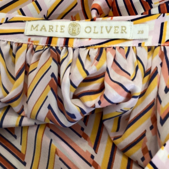 Anthropologie Marie Oliver Christienne Silk Peasant Blouse Top Size XS Orange - Picture 9 of 11